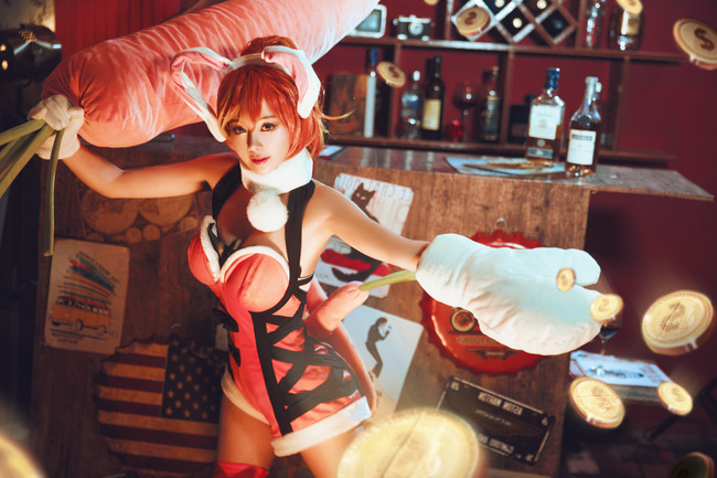 王者荣耀兔女郎花木兰丝袜福利cos