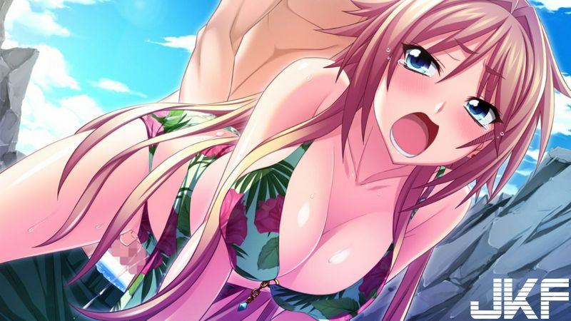 大胆に野外エッチに励んじゃってる女の子の二次エロ画像その